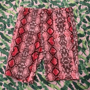 Snake print biker shorts